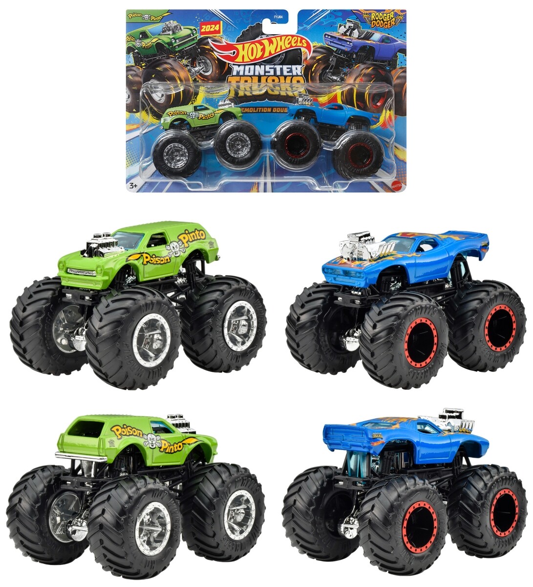 Hot Wheels Monster Lkws 1:64 / x2 Auto Sets x8 IN Karton