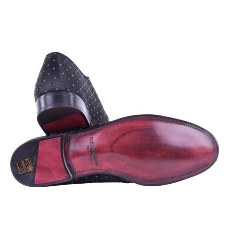 DOLCE & GABBANA Polka Dot Silk Derby Shoes MILANO Black - Picture 4 of 4