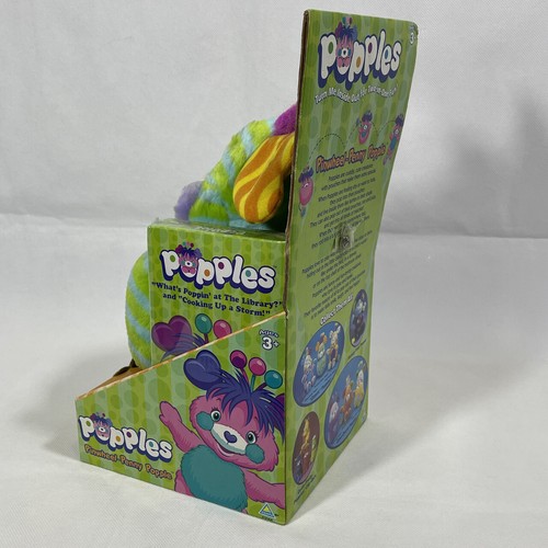 Vintage 2001 Toymax POPPLES Green PINWHEEL-PENNY POPPLE PLUSH w/ Sealed VHS NEW - Picture 5 of 9