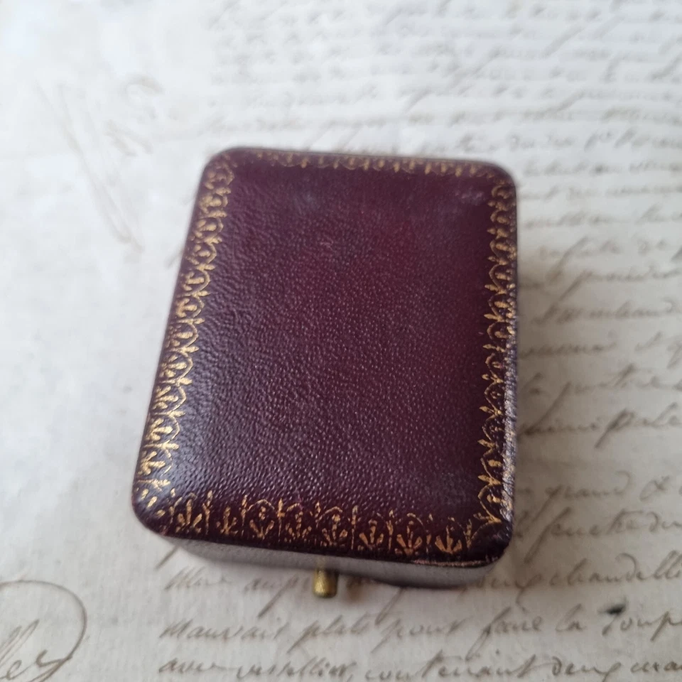 ECRIN Ancien A Bijou en Cuir Pendentif Chaîne XIXè Napoléon III Victorian - Imagen 3 de 4