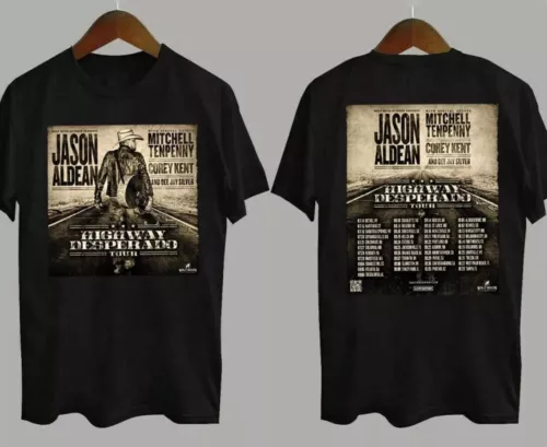 Jason Aldean Highway Desperado Tour 2023 T-Shirt Black Cotton