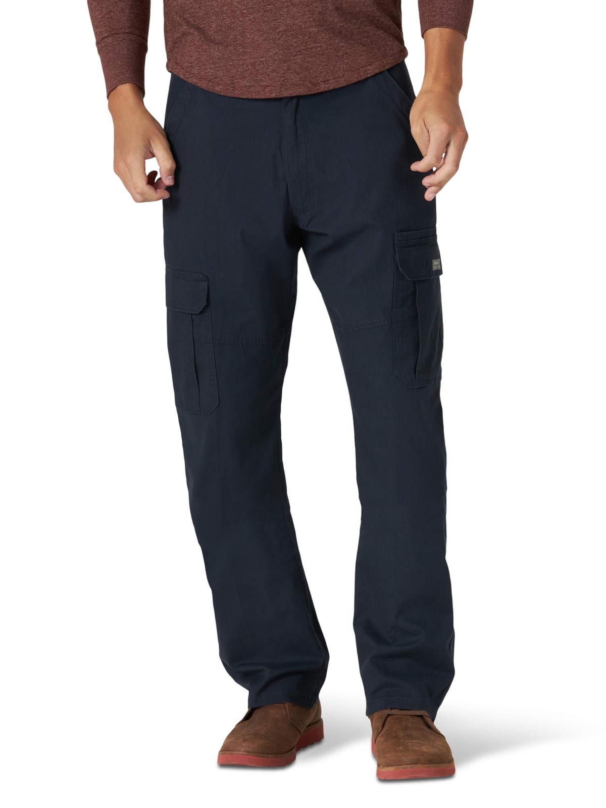 Wrangler Authentics Mens Big & Tall Relaxed Fit Stretch Cargo Pant, Navy, 46W x