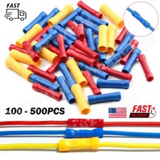 200/400x Insulated Electrical Straight Splice Crimp Terminal Butt Wire Connector