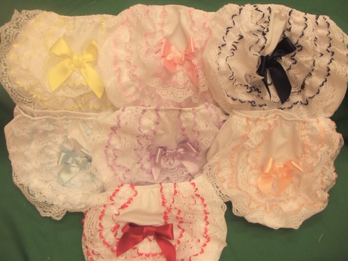 DREAM GIRLS ROMANY ROMANY FRILLY KNICKERS VARIOUS COLOURS ALL SIZES REBORN DOL - Picture 2 of 8