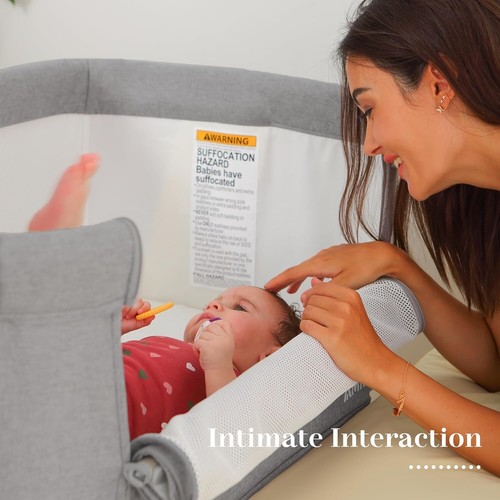 AMKE Baby Bassinets,All mesh Bedside Sleeper,Portable for Safe Co-Sleeping,Adjus - Picture 9 of 9