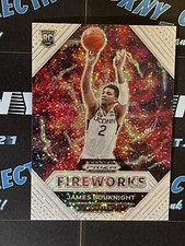 James Bouknight 21-22 Panini Prizm NBA Draft Picks White Sparkle Fireworks #10