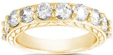 1.71 carat,10 Natural Diamond Wedding Ring Anniversary Band 14k Yellow Gold