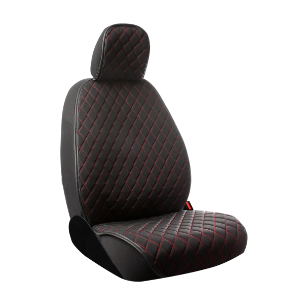 Cojines de Asiento Apto para Volvo S60 Desde Año Fab. 2000 IN Negro/Rojo 2er - Imagen 2 de 4