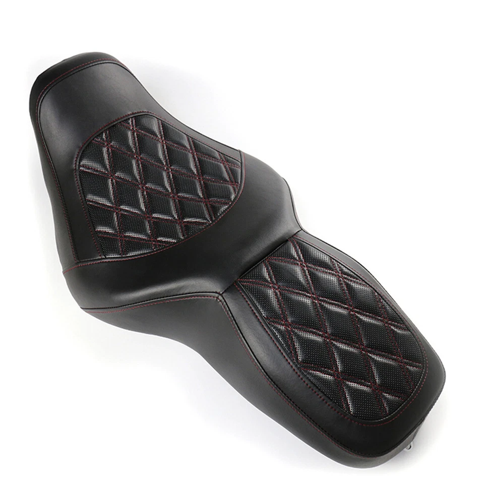 Two-UP Motocycle Seat w/ Diamond Pattern For Harley Road King Street Glide 97-06 Foto 2 de 4