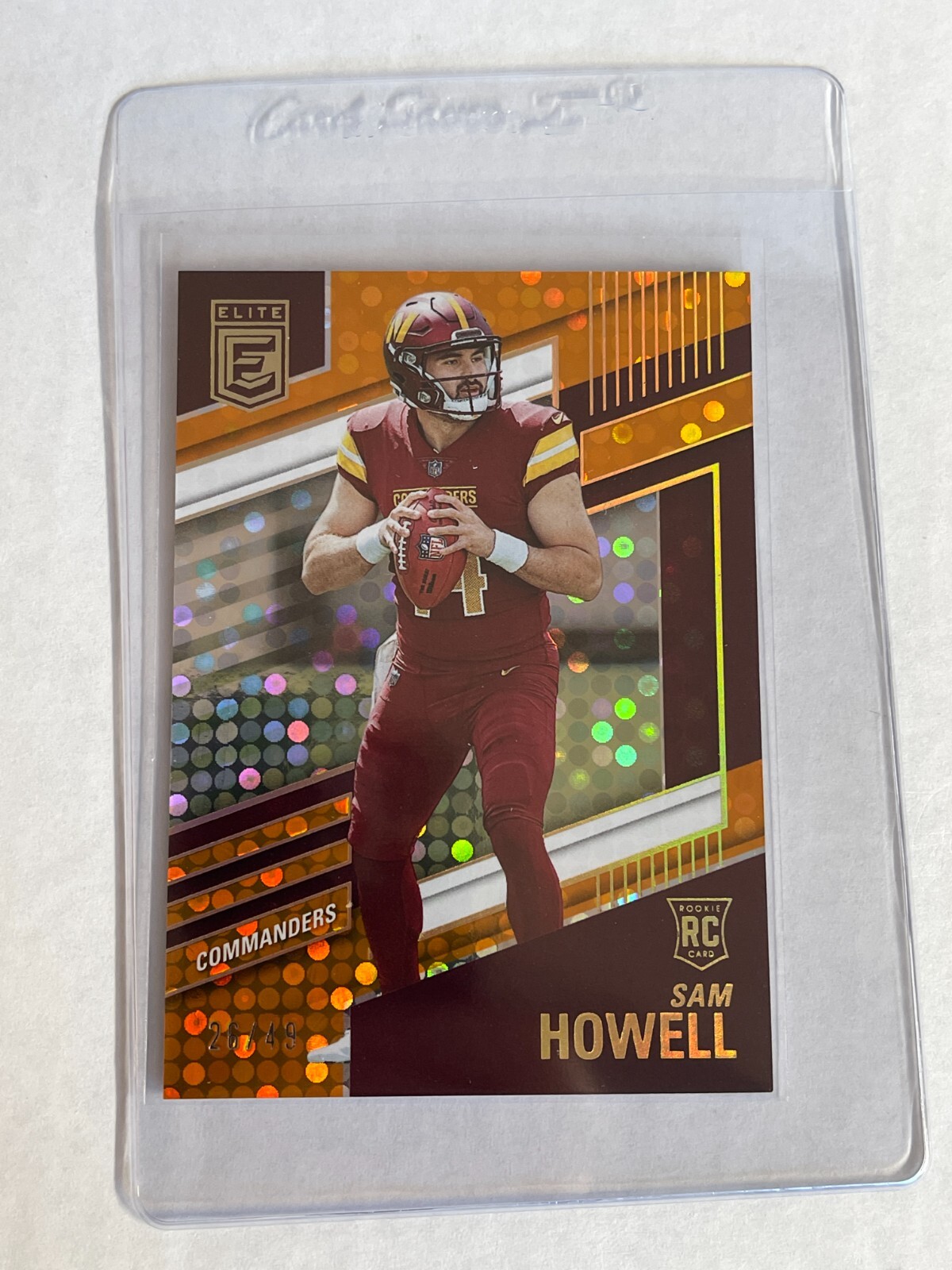 2022 PANINI DONRUSS ELITE SAM HOWELL ROOKIE ORANGE  holo RC # /49