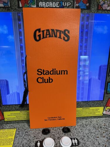 Vintage 1984 San Francisco Giants Stadium Club 14" x 6" Menu All-Star Game Logo