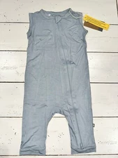 NEW 3t Kyte Bamboo Zip Romper Shirt Sleeve Stormy Blue