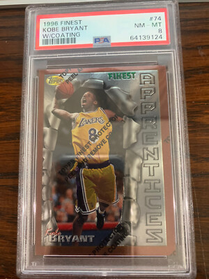 1996-97 Topps Finest #74 Kobe Bryant Lakers RC Rookie HOF w 