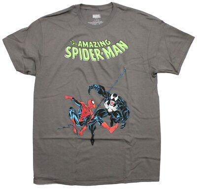 Spider-Man New Adult T-Shirt - Venom vs Spider-Man Amazing Logo