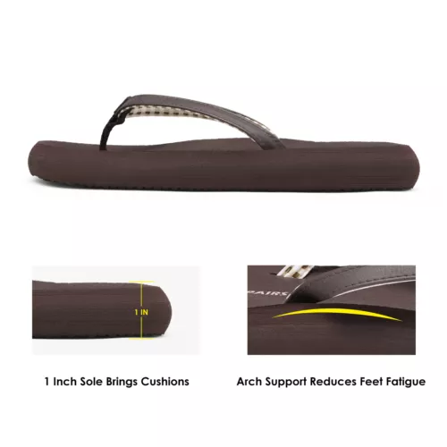 Damen-Flip-Flops Fußgewölbestütze weiche Polster leichte Strand-Riemensandalen - Bild 8 von 30