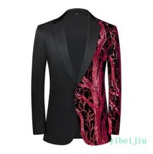 Men's Stage Singer Dance Sequins Suit Jackets Coats Blazers Performance Costume