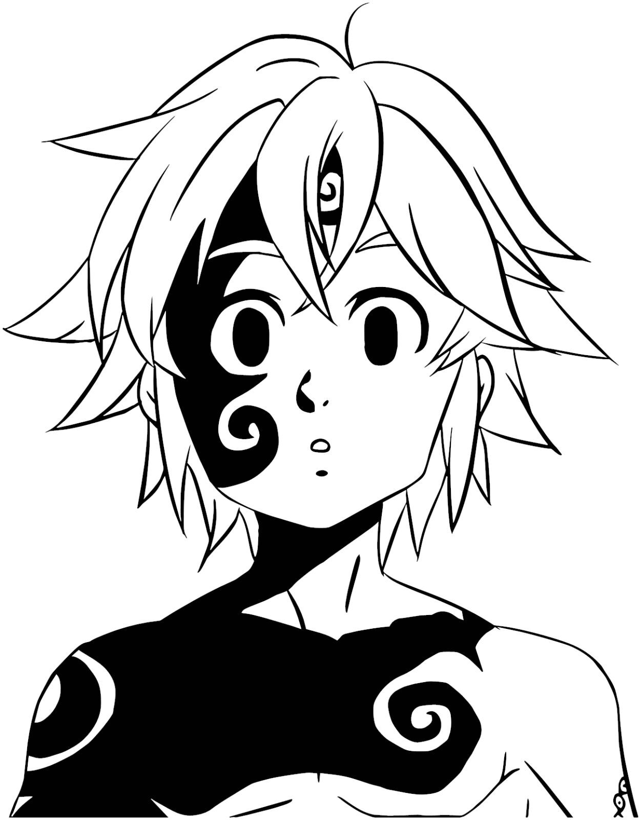 How to draw Meliodas - Sketchok easy drawing guides