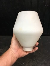 Vtg 7.5"Dia Dome Round White Frosted Glass Street Light Fixture Shade 2in Fitter