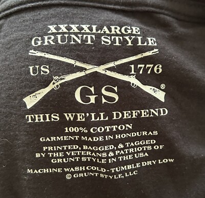 Grunt Style Friday T-Shirt Black This Will Defend X-Large Chest  46