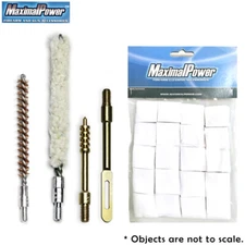 MaximalPower Gun Cleaning Jag Bronze Mop Brush for .22 Cal 8-32 Thread (Combo)