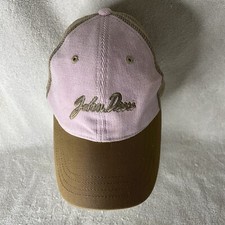 Pink John Deere Green Logo Baseball Cap Hat- Buckle Adjustable Lucky Golf Fish
