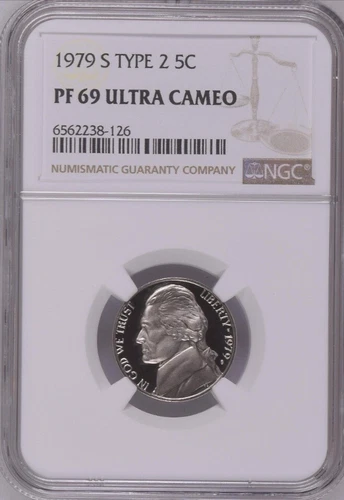 1979 S Type 2 Proof Jefferson Nickel NGC certified PF 69 Ultra Cameo Bx13