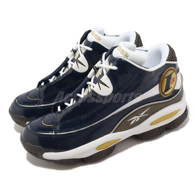 Reebok The Answer DMX Allen Iverson Navy Gold Men Basketball Shoes HR1061