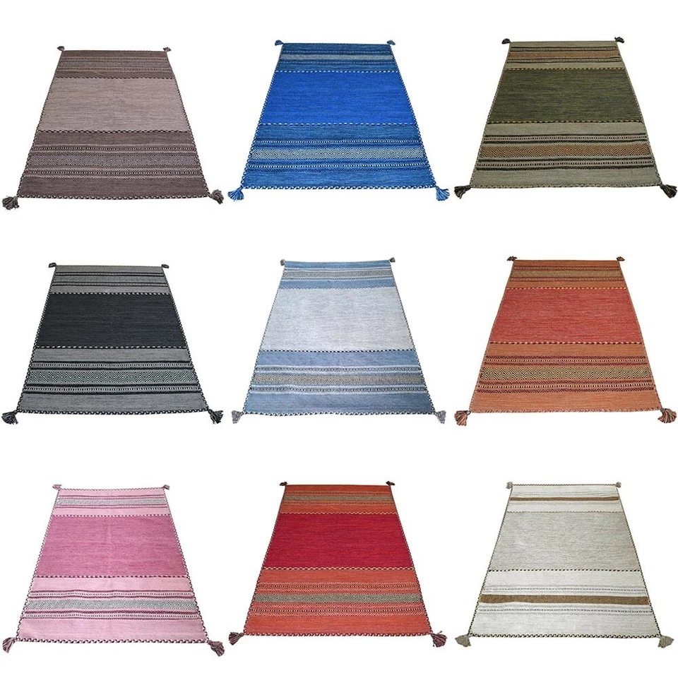 PIERRE TAPPETI Tappeti KILIM salotto soggiorno camera corridoio. Annodati a mano in cotone!