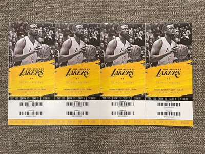 Nba Lakers Vs Detroit Piston Game Tickets Memorabilia 10 31 17 Per Tx Ebay