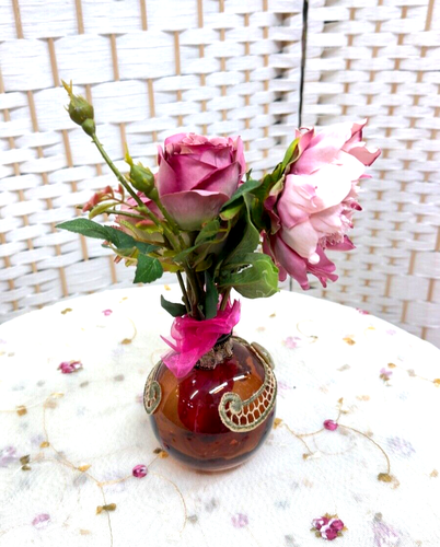 Home Decoration Collectibles Vase with Silk Flowers By Michal Negrin #219# - Picture 7 of 12