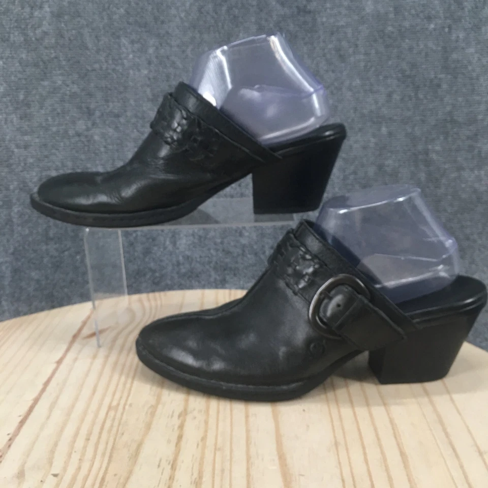 Born Shoes Mujer 10 Mules Cuero Negro Cono Hebilla Informal Punta Cerrada Foto 2 de 4
