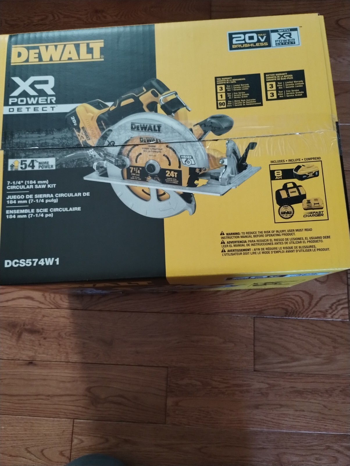 DeWALT 20V MAX XR DCS574W1 7-1/4" Circular Saw Kit (Battery + Charger)