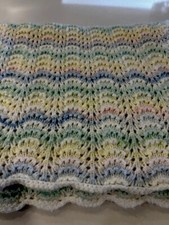 Knitted Baby Girl blanket handmade Crib Throw Blanket Pastel Pink