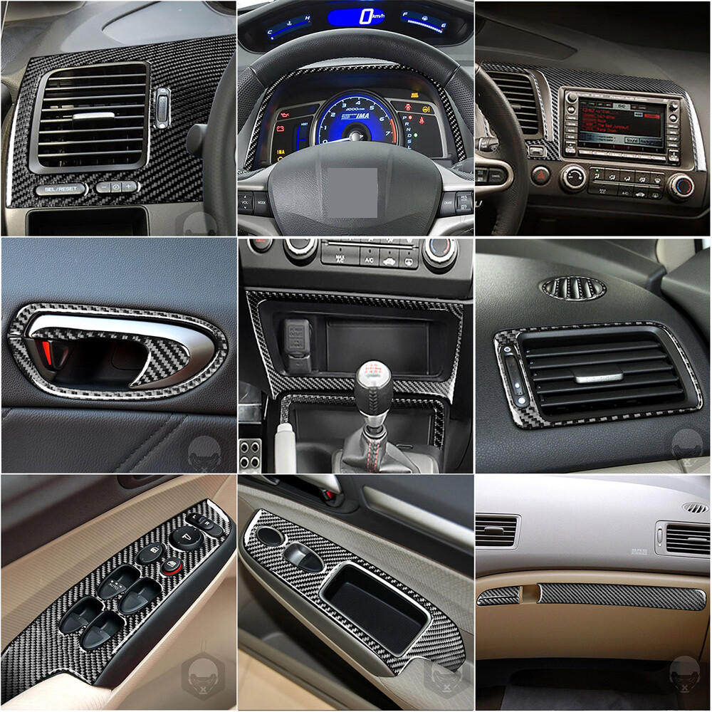 For Honda Civic 8th Gen 2006-2011 Carbon Fiber Full Interior Set