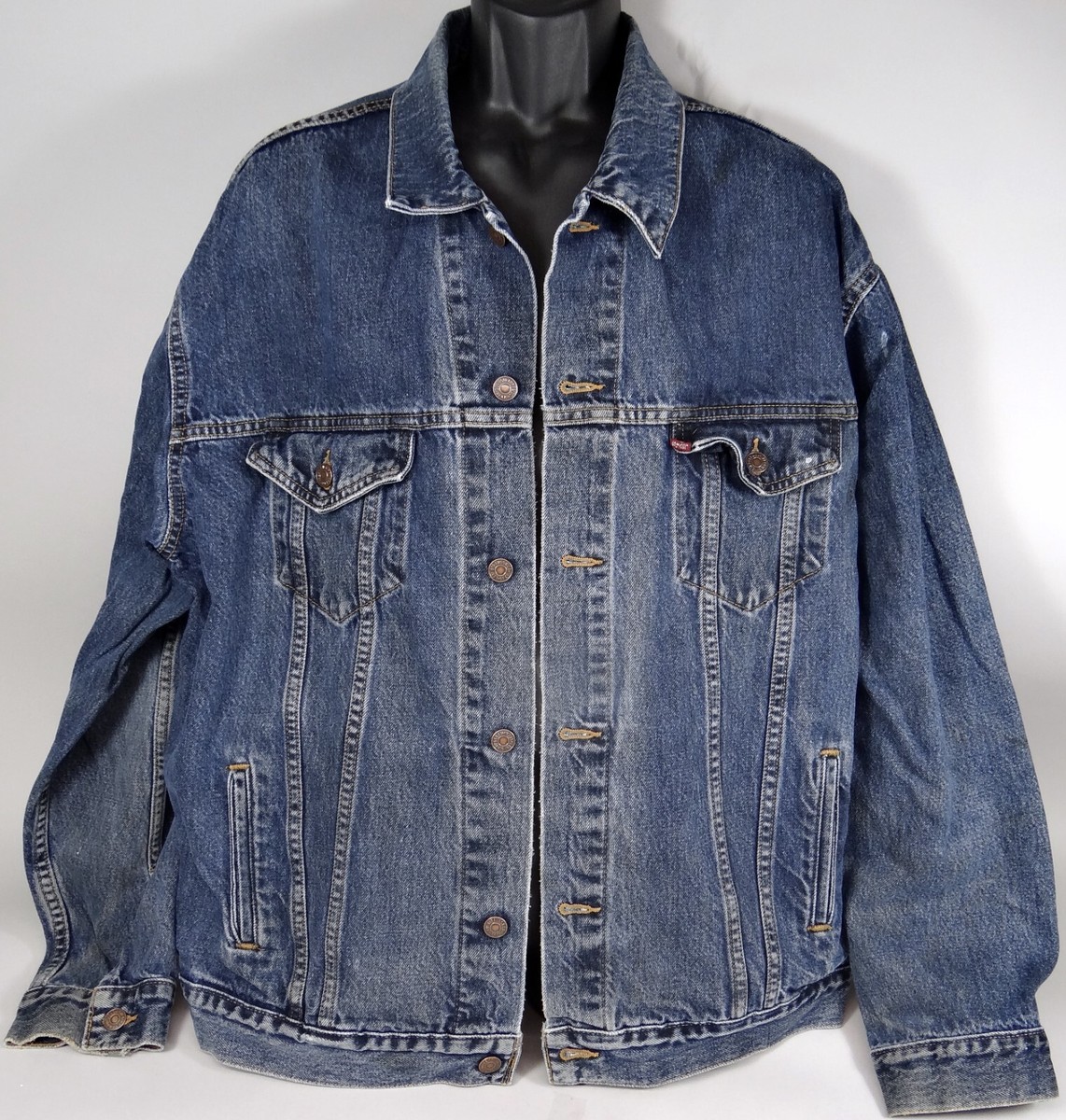 Vtg Levis Jean Jacket Denim Trucker Chore Coat 70507 4886 1990s