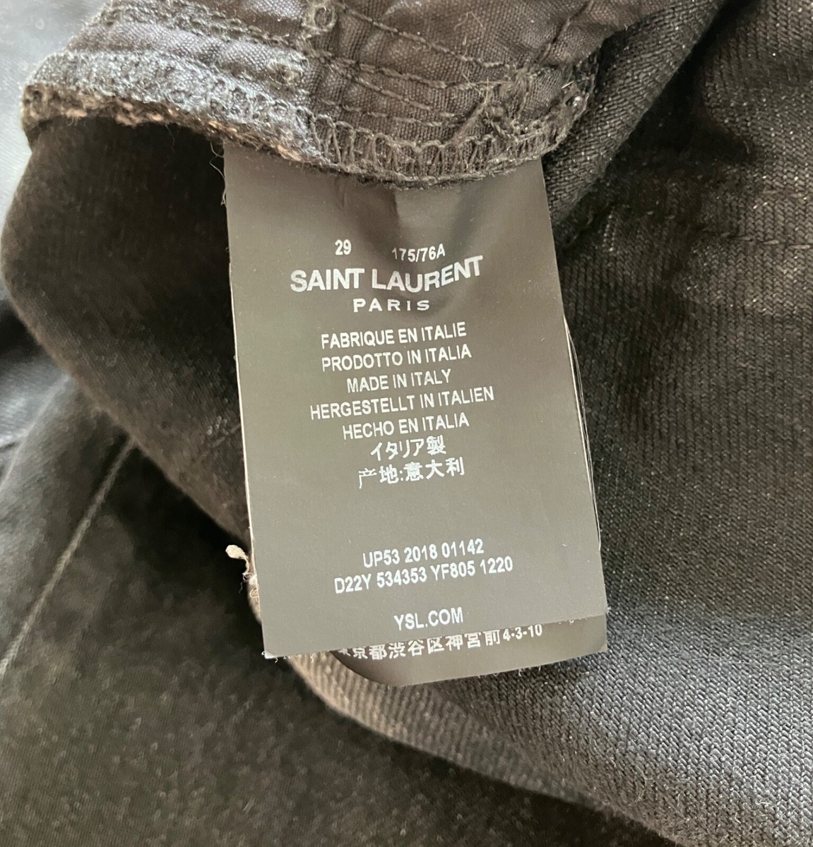Mens Saint Laurent Paris Black Jeans 29x30 - D18 M/SL-LW | eBay
