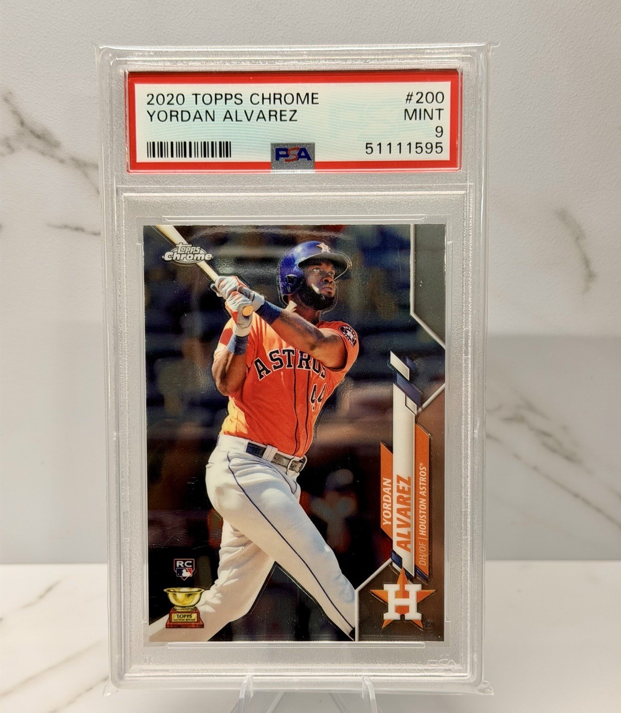 2020 Topps Chrome YORDAN ALVAREZ Rookie RC #200 PSA 9 MINT Astros🔥MVP?🔥🔥 (1a) view 1