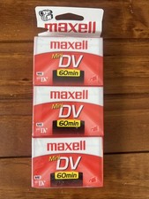 NEW Maxell Mini DV 60 Minute Pack of 3 Blank Cassette Tapes FACTORY SEALED
