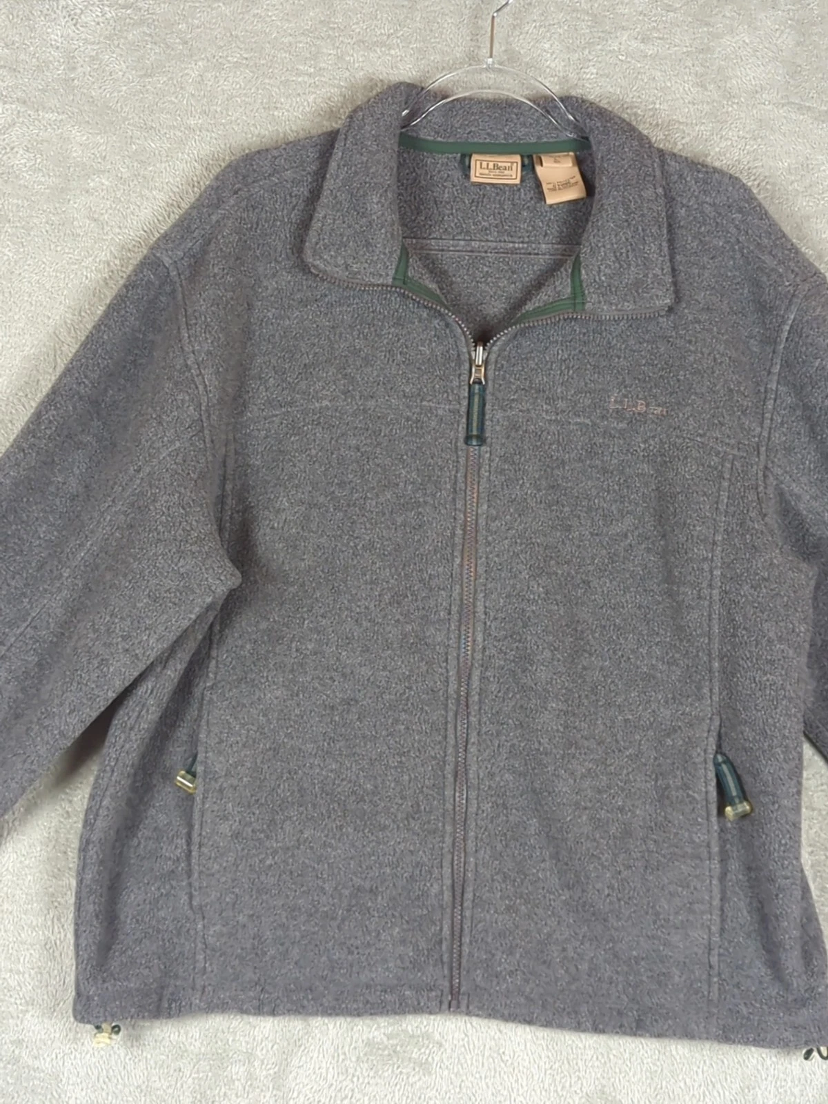 LL Bean Fleece Mens Large Gray Jacket Sweater Gorpcore hiking camping
