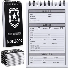 12 Packs Public Safety Police Field Interview Notebook Report Notepad for Law...