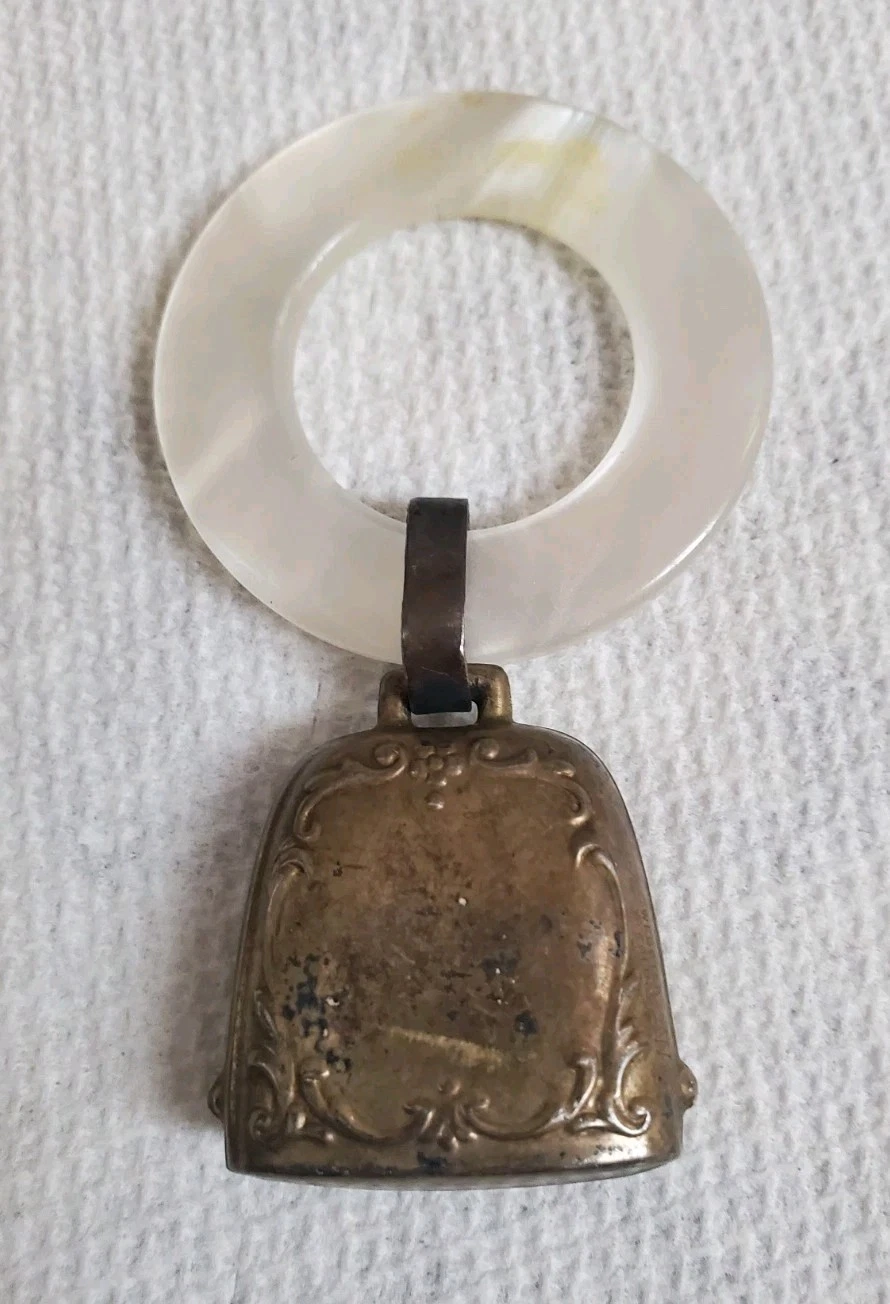 STERLING SILVER WEBSTER CO. BABY RATTLE / TEETHING RING