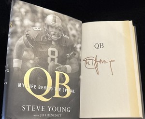 SIGNED QB My Life Behind Spiral Steve Young Book 1st ED. HC DJ BYU SF 49ers NFL