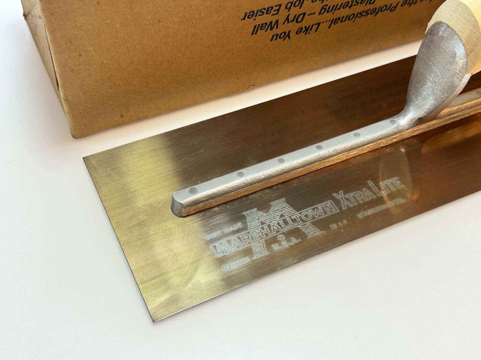 Marshalltown Tools USA MXS66GS Golden Stainless Finishing Trowel 16 x 4, NOS NEW