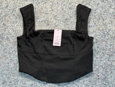 Wild Fable Corsett Top Women s Medium Black Crop Side Zipper Chic Fashionable