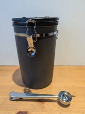 Coffee Gator 1,9 l Grau Edelstahl Vorratsdose mit Schaufel & Löffel