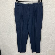 Vintage Polo Ralph Lauren Pants Mens 40x32 Fit 38x31 Navy Blue Pleated 90s USA