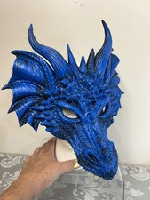 Adult Unisex 3-D Dragon Mask Foam Rubber Cosplay Costume Accessory BLUE