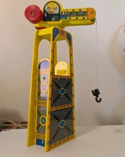 Wooden Train Set Toy Crane Tower Wood/Plastic Crank Works Great Not Thomas