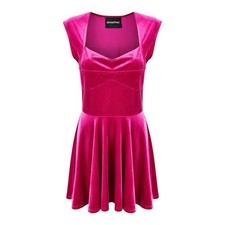 MINKPINK STOLEN MOMENT VELVET SKATER DRESS FUSCHIA SIZE MEDIUM - NEW, NO TAGS