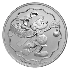 Niue 2 $ 2025  Disney™ Mickey™ Seasons Greetings Weihnachten  1 oz Silber 999 ST